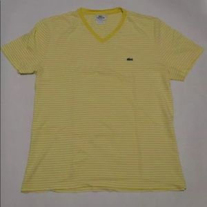 Lacoste Men's Regular Fit Short Sleeve YellowWhite